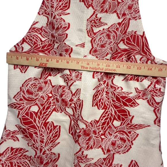Thml Floral Embroidered Halter Sheath Mini Dress Women's XS Red White Cocktail - Picture 8 of 8